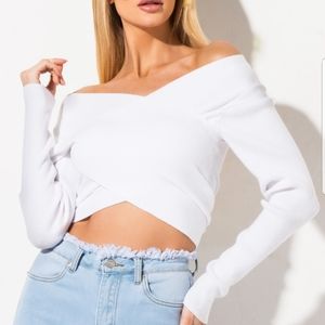 Cross Front Long Sleeve Top